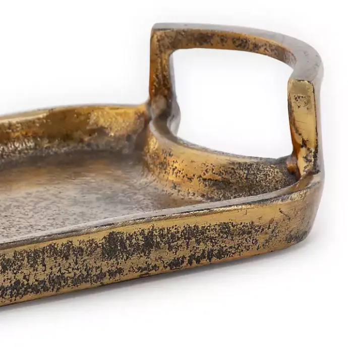 Best Kirklands Home Alani Metal Tray Gold