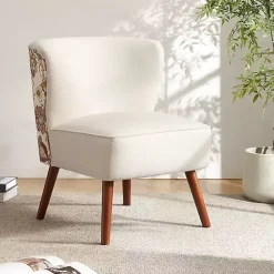 Hot Kirklands Home Alex Upholstered Floral Back Accent Chair Ivory