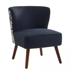 Hot Kirklands Home Alex Navy Upholstered Floral Back Accent Chair Blue