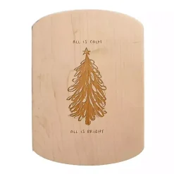 Discount Kirklands Home All is Calm All is Bright Oval Maple Serving Board Tan