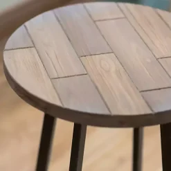 Best Kirklands Home Allie Natural Wood and Metal Accent Table