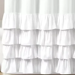 Clearance Kirklands Home Allison Ruffle Shower Curtain White