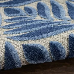 Best Kirklands Home Aloha Blue Botanical Indoor/Outdoor Area Rug, 9x12