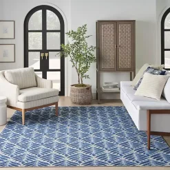 Best Kirklands Home Aloha Blue Botanical Indoor/Outdoor Area Rug, 9x12