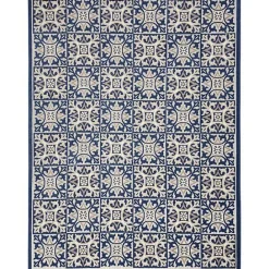 Sale Kirklands Home Aloha Blue Geometric Indoor/Outdoor Area Rug, 9x12
