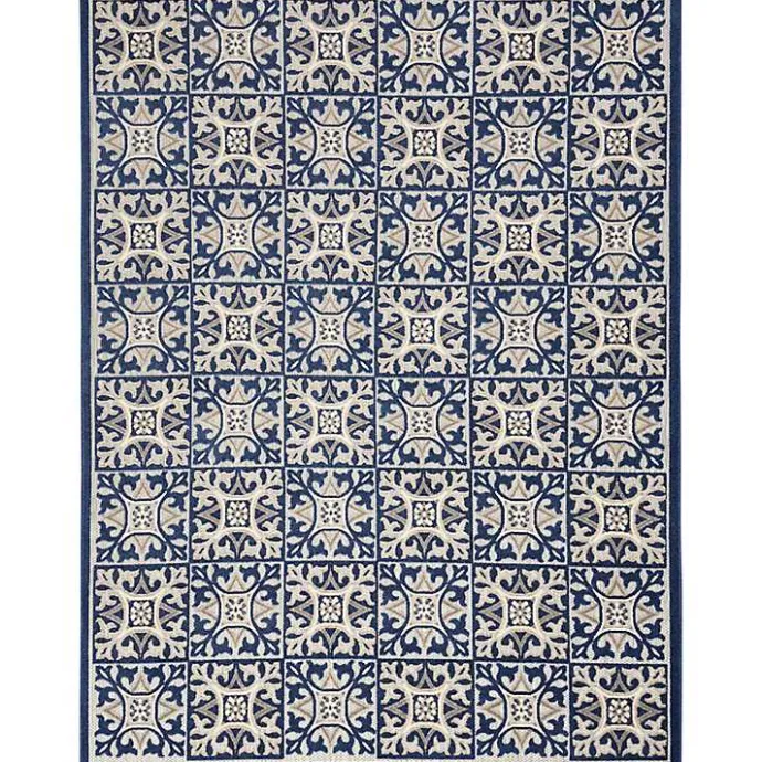 Sale Kirklands Home Aloha Blue Geometric Indoor/Outdoor Area Rug, 9x12