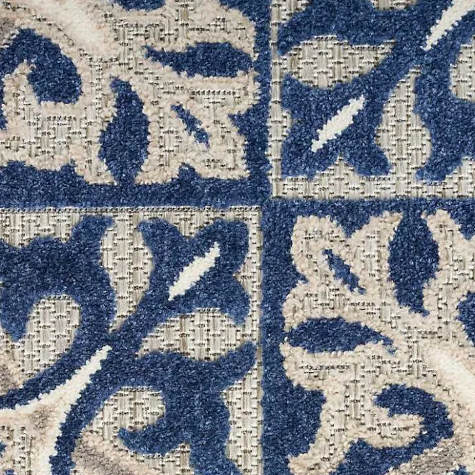 Sale Kirklands Home Aloha Blue Geometric Indoor/Outdoor Area Rug, 9x12