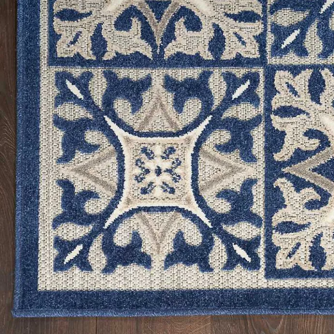 Sale Kirklands Home Aloha Blue Geometric Indoor/Outdoor Area Rug, 9x12
