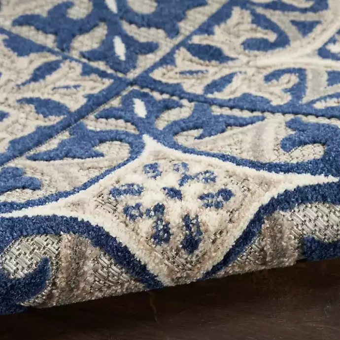 Sale Kirklands Home Aloha Blue Geometric Indoor/Outdoor Area Rug, 9x12