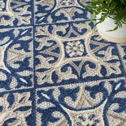 Sale Kirklands Home Aloha Blue Geometric Indoor/Outdoor Area Rug, 9x12