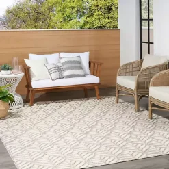 Clearance Kirklands Home Aloha Ivory Botanical Indoor/Outdoor Area Rug, 3x5