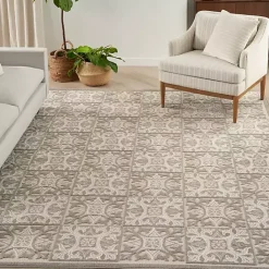 Clearance Kirklands Home Aloha Ivory Geometric Indoor/Outdoor Area Rug, 6x9