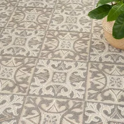 Clearance Kirklands Home Aloha Ivory Geometric Indoor/Outdoor Area Rug, 6x9