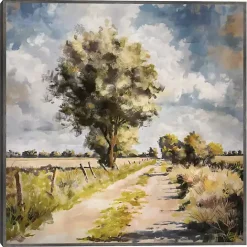 New Kirklands Home Along A Country Trail Framed Canvas Art Print Multi