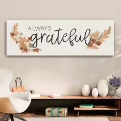 Best Kirklands Home Always Grateful Canvas Art Print, 20x60 Brown