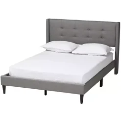 Outlet Kirklands Home Amala Button Tufted Queen Bed Frame Gray