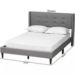 Outlet Kirklands Home Amala Button Tufted Queen Bed Frame Gray