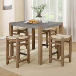 Online Kirklands Home Amber Wood and Faux Concrete Dining Table