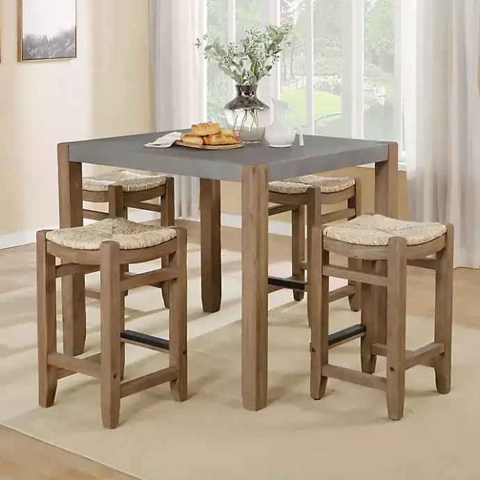 Online Kirklands Home Amber Wood and Faux Concrete Dining Table
