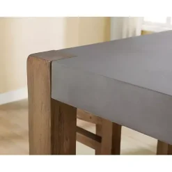 Online Kirklands Home Amber Wood and Faux Concrete Dining Table