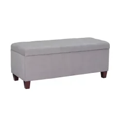 Outlet Kirklands Home Amelia Tufted Shoe Storage Ottoman Bench Gray