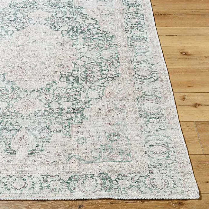 Best Kirklands Home Amelie Green Traditional Washable Area Rug, 8x12