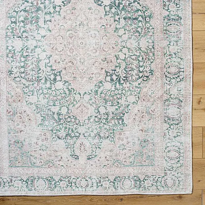 Best Kirklands Home Amelie Green Traditional Washable Area Rug, 8x12