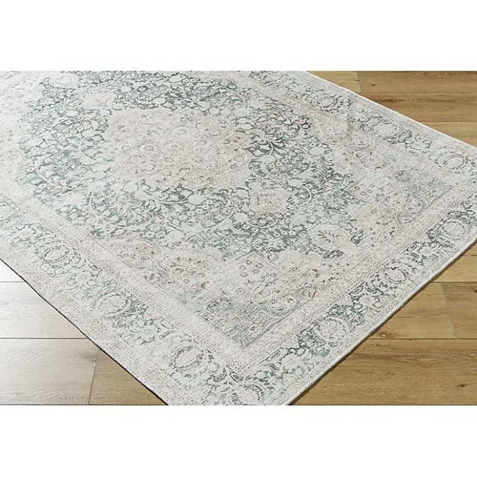 Best Kirklands Home Amelie Green Traditional Washable Area Rug, 8x12