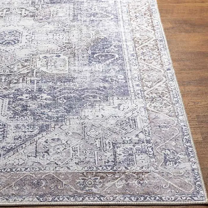 Best Kirklands Home Amelie Navy Blue Classic Washable Area Rug, 5x7