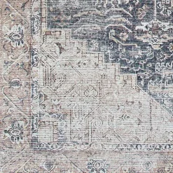 Best Kirklands Home Amelie Navy Blue Classic Washable Area Rug, 5x7