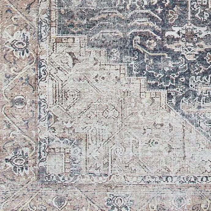 Best Kirklands Home Amelie Navy Blue Classic Washable Area Rug, 5x7