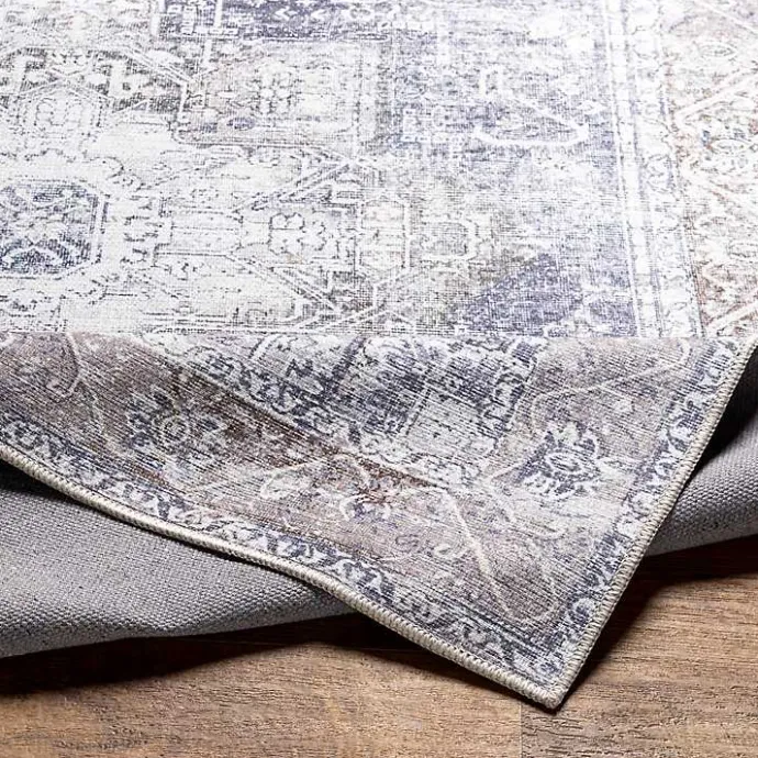 Best Kirklands Home Amelie Navy Blue Classic Washable Area Rug, 6x9