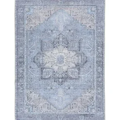 Best Kirklands Home Amelie Silver Classic Washable Area Rug, 7x10 Blue