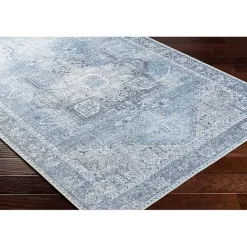 Best Kirklands Home Amelie Silver Classic Washable Area Rug, 7x10 Blue