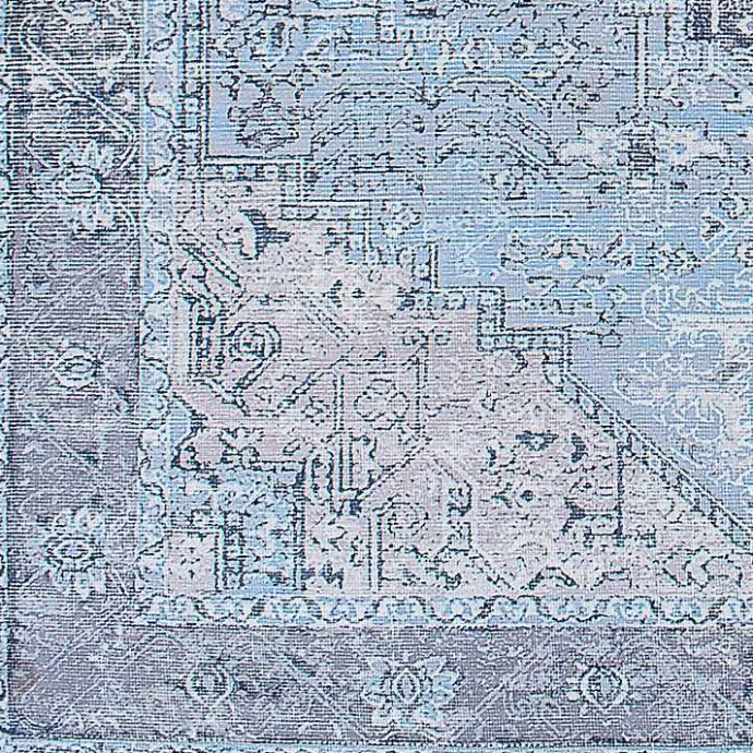 Best Kirklands Home Amelie Silver Classic Washable Area Rug, 7x10 Blue