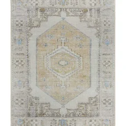 New Kirklands Home Amelie Yellow Traditional Washable Area Rug, 7x10