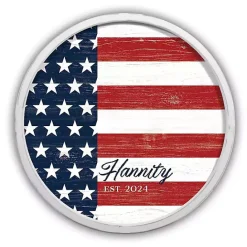 Clearance Kirklands Home American Flag Personalized White Frame Wall Plaque