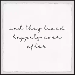 Online Kirklands Home And They Lived Happily Framed Art Print White