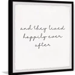 Online Kirklands Home And They Lived Happily Framed Art Print White
