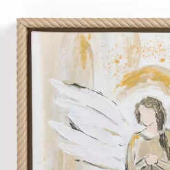 Best Kirklands Home Angel Holding Wreath Framed Canvas Art Print White