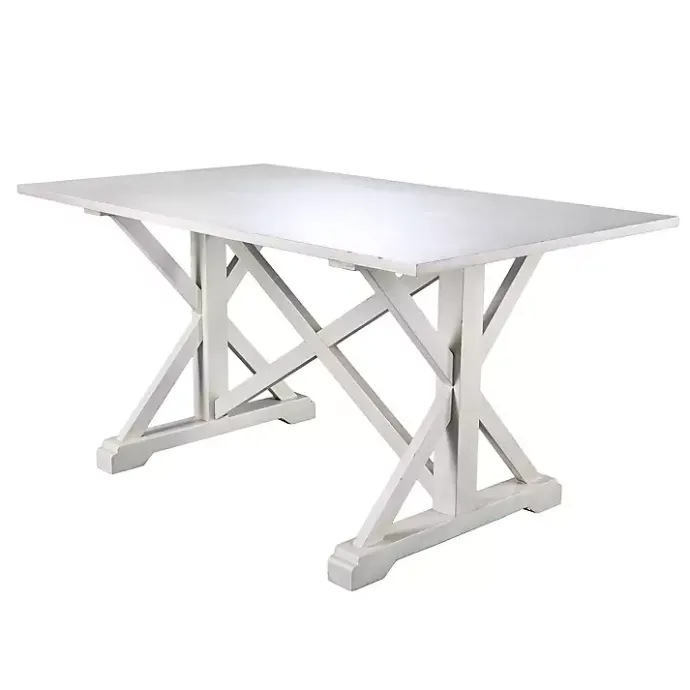 Discount Kirklands Home Annalise Distressed Farmhouse Dining Table White