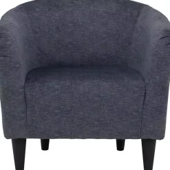 Hot Kirklands Home Anthracite Aston Barrel Accent Chair Blue