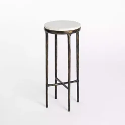 Clearance Kirklands Home Antique Brass & Marble Cocktail Table White