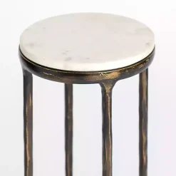 Clearance Kirklands Home Antique Brass & Marble Cocktail Table White