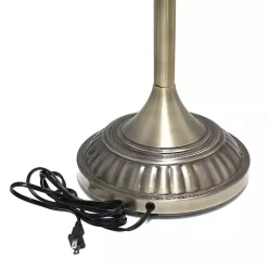 Hot Kirklands Home Antique Brass and Marbleized Glass Torchiere Gray