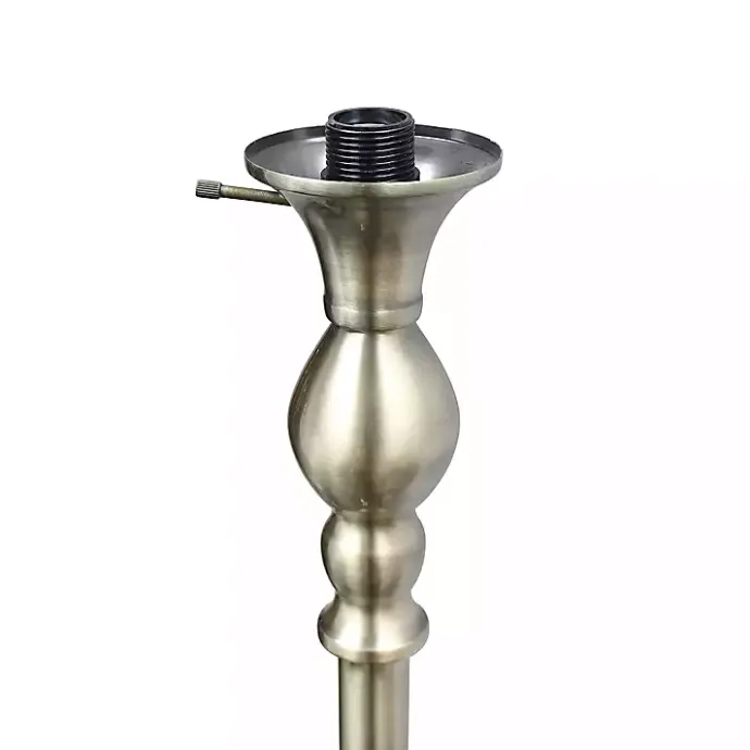 Hot Kirklands Home Antique Brass and Marbleized Glass Torchiere Gray