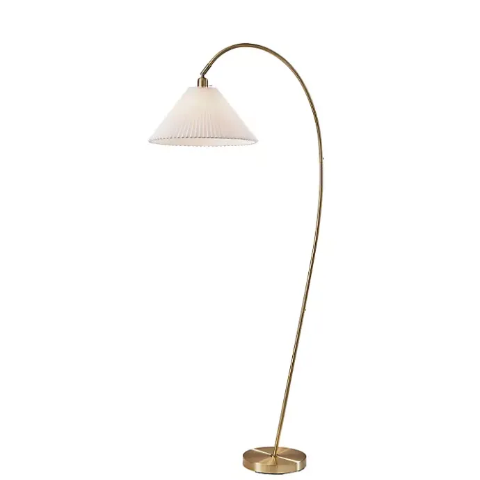 Sale Kirklands Home Antique Brass Curved Arch Floor Lamp White