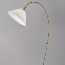 Sale Kirklands Home Antique Brass Curved Arch Floor Lamp White