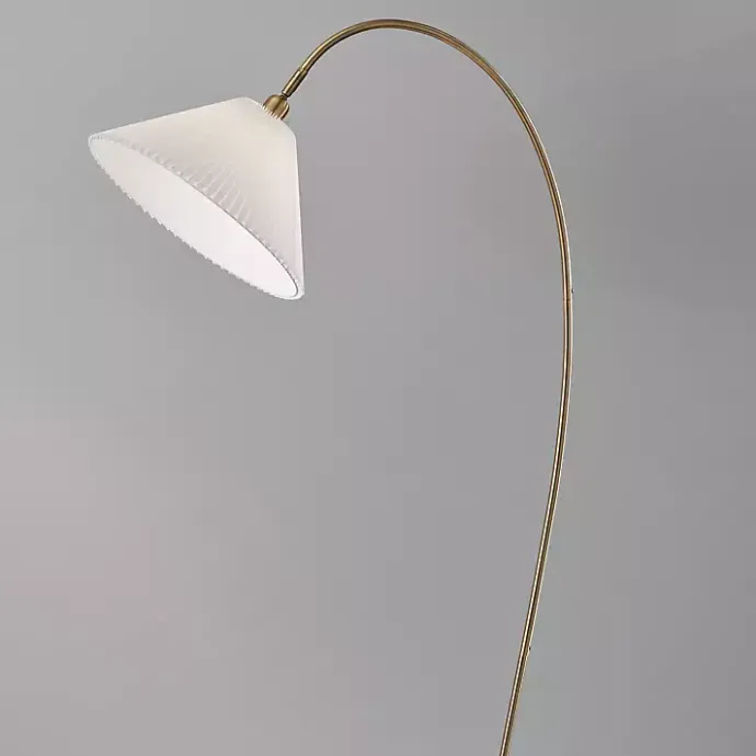 Sale Kirklands Home Antique Brass Curved Arch Floor Lamp White