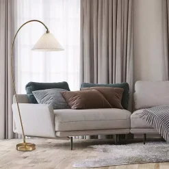 Sale Kirklands Home Antique Brass Curved Arch Floor Lamp White